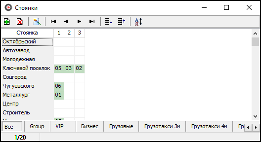 Файл:Окно Стоянки в Такси-Мастер.png