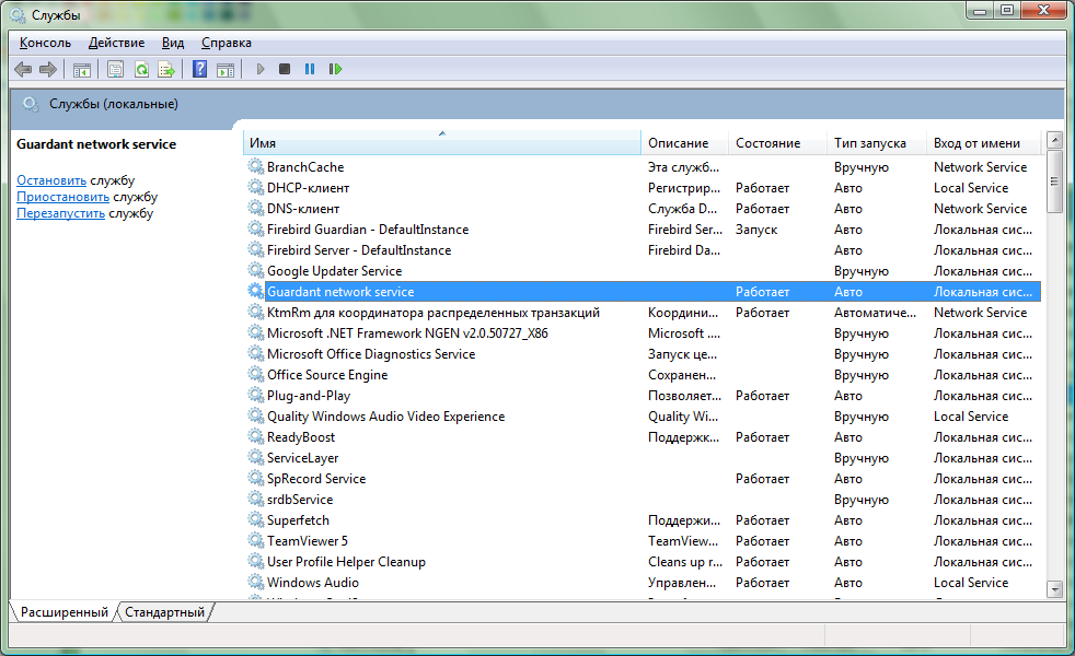 Служба Guardant network service в списке всех служб Windows.png